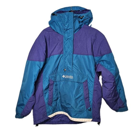 Vintage Columbia Blue Purple Colorblock Jacket Size M - Picture 3 of 10